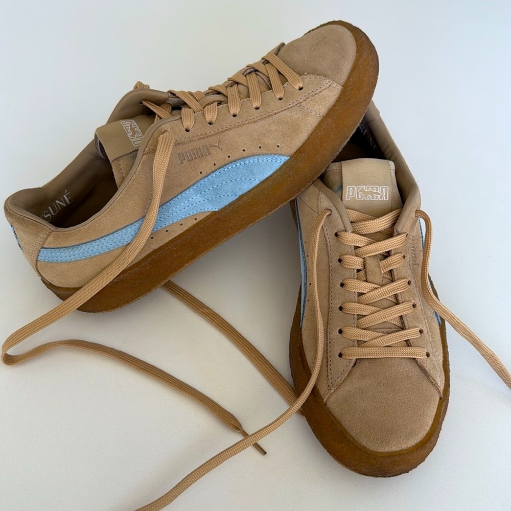 PUMA X MAISON KITSUNE Suede Crepe Travertine & Chambray Blue Gender Inclusive